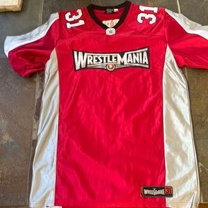 🎇🤼WWE Wrestlemania 31 Rare Football Jersey 2015 San Jose, CA Levi’s Stadium🏟️ 🌁